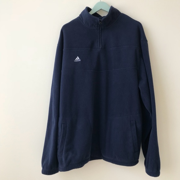 Adidas Blue Fleece Pullover Zip Neck 2XL Tall